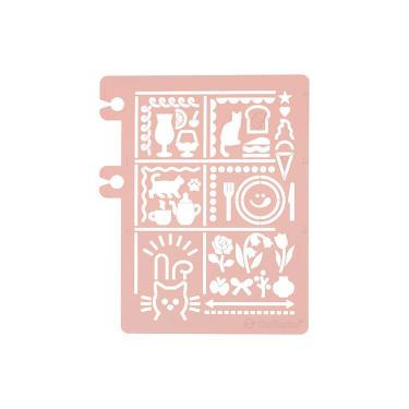 ロルバーン ポケット付メモ用 テンプレートデコレーション A ピンク