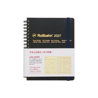 2026年10月始まり手帳 月間 L ロルバーンダイアリー ログチャート メタリック ブラック
