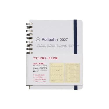 2026年10月始まり手帳 月間 L ロルバーンダイアリー ログチャート メタリック パールホワイト