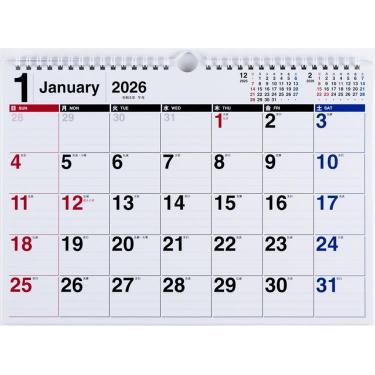 2026年1月始まり 壁掛け A4 エコカレンダー E61