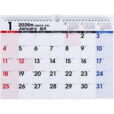 2026年1月始まり 壁掛け A4 エコカレンダー E62