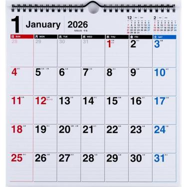 2026年1月始まり 壁掛け B4変型 エコカレンダー E78