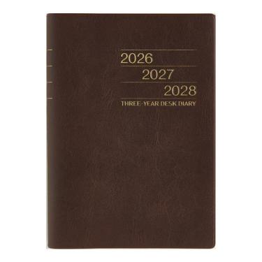 2026年4月始まり手帳 週間ブロック A5 3年卓上日誌（951）茶