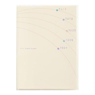 2027年1月始まり 週間ブロック A6 5年日記pocket （6） ホワイト