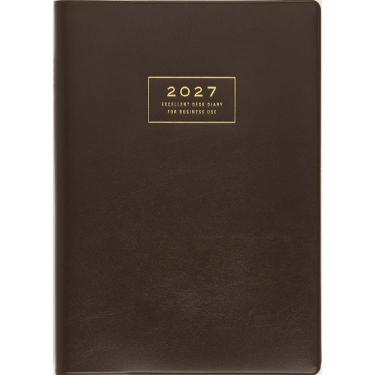 2026年12月始まり 週間レフト A5 ビジネス卓上日誌 茶