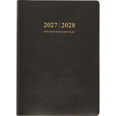 2027年1月始まり 週間ブロック A5 2年業務日誌 茶