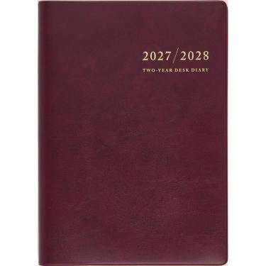 2027年1月始まり 週間ブロック A5 2年卓上日誌 赤