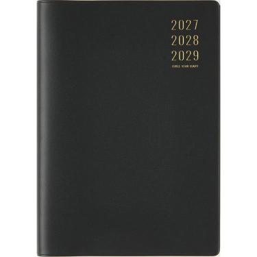 2027年1月始まり 週間ブロック A5 3年卓上ニューダイアリー 黒