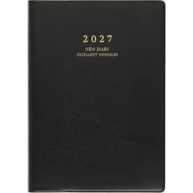 2027年1月始まり手帳 週間ブロック A5 ニューダイアリー 黒