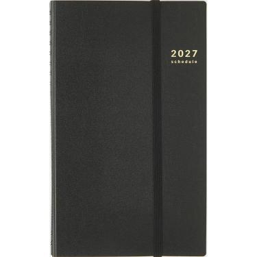 2027年1月始まり手帳 週間ブロック A5 リングスリム 黒