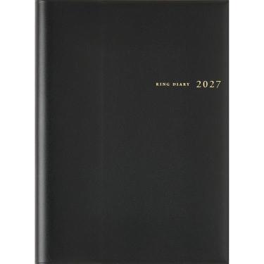 2027年1月始まり 週間レフト A5 リングダイアリー 黒
