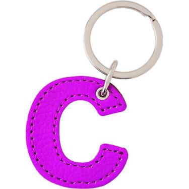 アルファベットキーホルダー C ネオンパープル