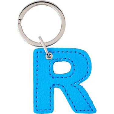 アルファベットキーホルダー R ネオンブルー
