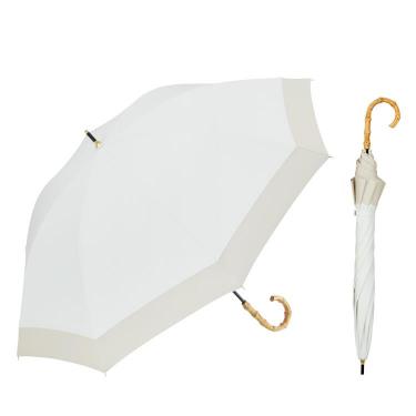 長傘 晴雨兼用 COKAGE+ 竹手元50cm 切り継ぎリリィホワイト
