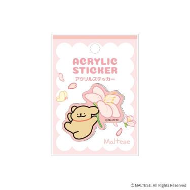 アクリルステッカー レトリバー お花