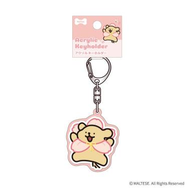 アクリルキーホルダー レトリバー お花