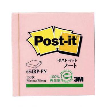 ポストイット 再生紙スタンダードノート ピンク