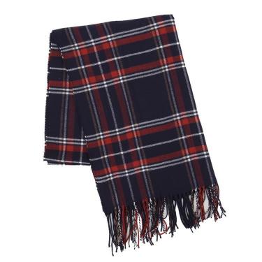 カシミヤタッチストール チェック ネイビー【ロフト限定】