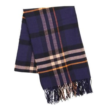 カシミヤタッチストール スコティッシュチェック ネイビー【ロフト限定】