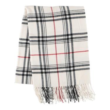 カシミヤタッチストール トラッドチェック ホワイト【ロフト限定】