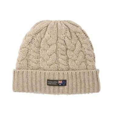 ワッチ ケーブル編み ベージュ タスマニアラムウール【ロフト限定】