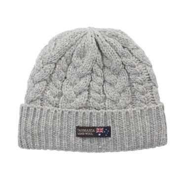 ワッチ ケーブル編み ライトグレー タスマニアラムウール【ロフト限定】