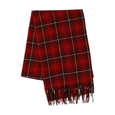 カシミヤタッチストール オンブレチェック レッド【ロフト限定】