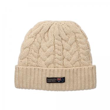 ケーブル編みワッチ タスマニアラムウール オフ