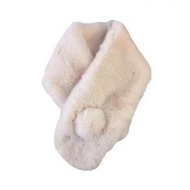 ふわもこファー うさしっぽマフラー ホワイト