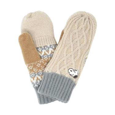 指出しミトン スヌーピー ライトベージュ