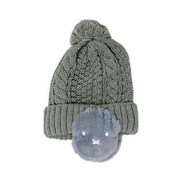 耳付きニット帽 ミッフィー グレー