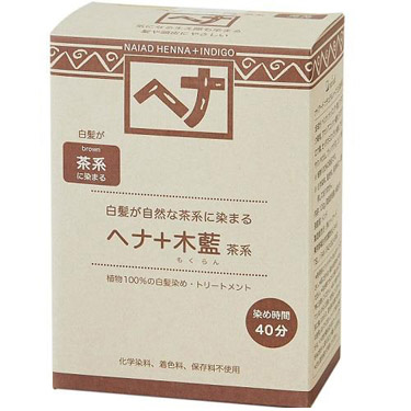 マカロン ヘナ+木藍 黒 naiad ナイアード ヘナ 木藍 黒茶(ダークブラウン) 400g NO.4 +[