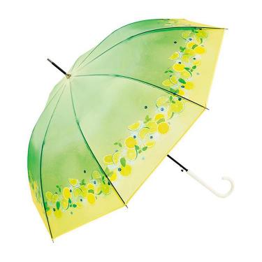 長傘 ビニール傘 クリアアンブレラ リプトンフルーツインティー グリーン