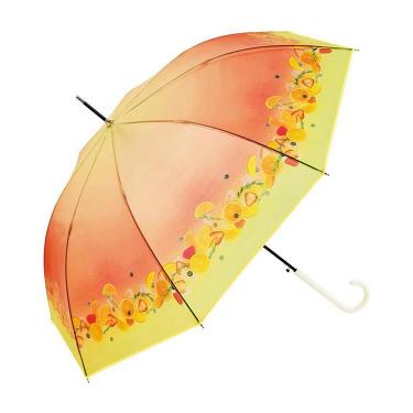 長傘 ビニール傘 クリアアンブレラ リプトンフルーツインティー レッド