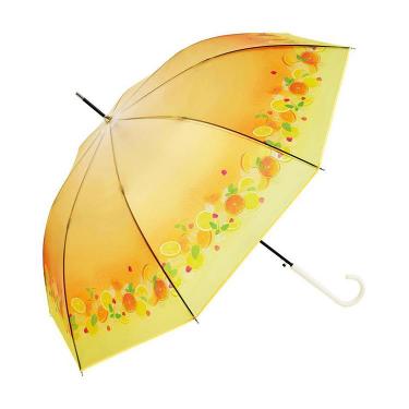 長傘 ビニール傘 クリアアンブレラ リプトンフルーツインティー イエロー