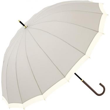 長傘 16フレームバイカラー グレー