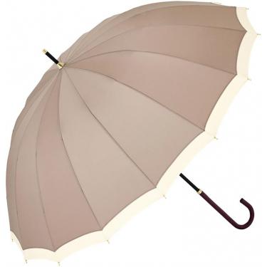 長傘 16フレーム バイカラー ブラウン