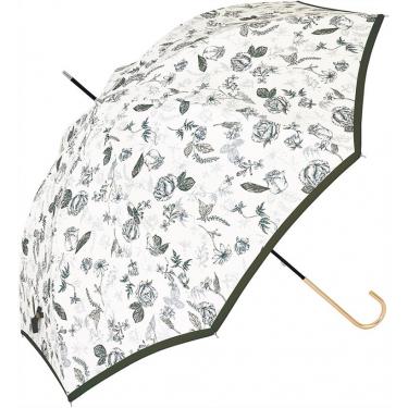 長傘 ボタニカルフラワー ブラック