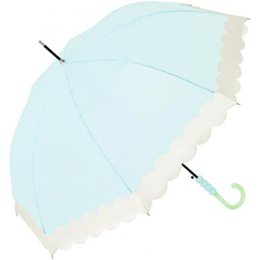 長傘 ビニール傘 クリアアンブレラ ボンボン グリーン