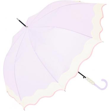 長傘 ビニール傘 クリアアンブレラ ナミナミ パープル