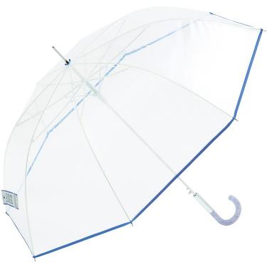 長傘 ビニール傘 RE：PET クリアプレーンカラー ネイビー