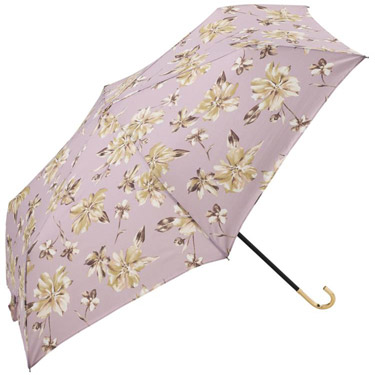 晴雨兼用折りたたみ傘 シアーフローラ ミニ パープル ビコーズ