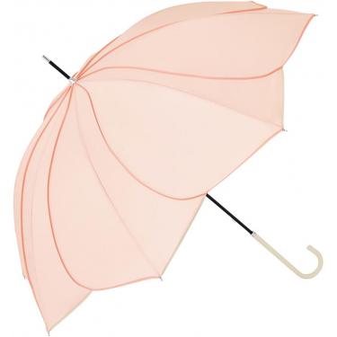 長傘 バイカラーパイピング コーラルピンク