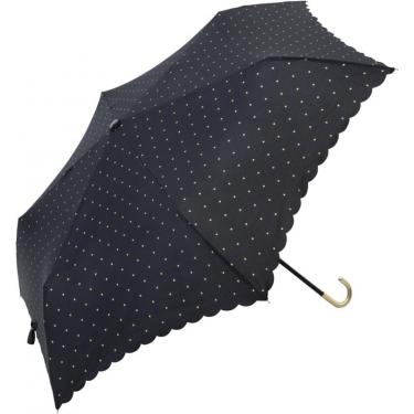 折りたたみ傘 ドットグリッターヒートカットミニ ブラック