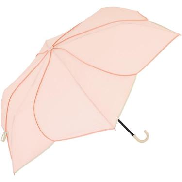 折りたたみ傘 バイカラーパイピングミニ コーラルピンク