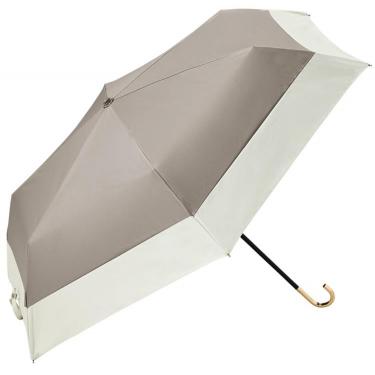 折りたたみ傘 晴雨兼用 遮光 PUバイカラーミニ グレー