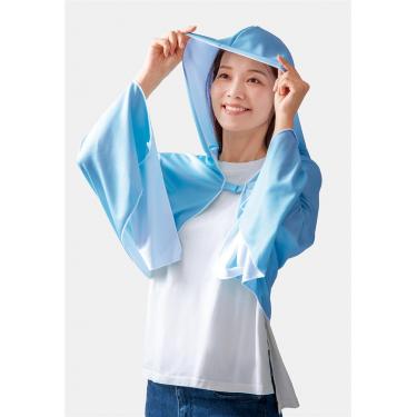 振ってひんやりポンチョ サックスブルー