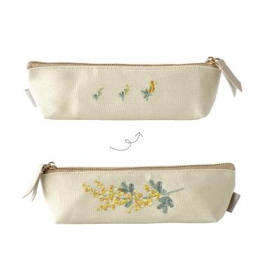 刺繍ペンケース ミモザ
