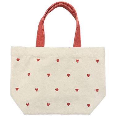 ハートスタンプミニトート 20×30cm レッド