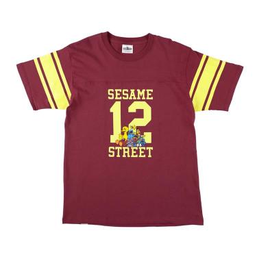 Tシャツ LOF-T2026 セサミストリート フットボール 小豆色